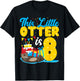 Otter Birthday This Little Otter Is 8 T-Shirt - T-Shirt | Black