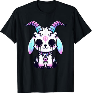 Kawaii Pastel goth Creepy Cute Baphomet Goat Kids T-Shirt - T-Shirt | Black