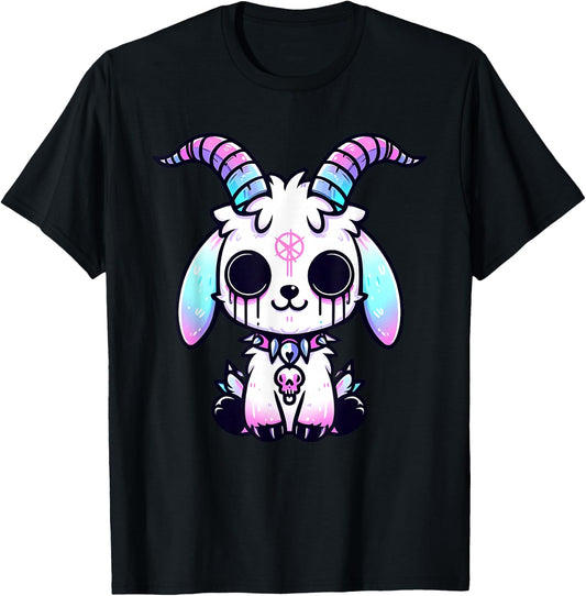 Kawaii Pastel goth Creepy Cute Baphomet Goat Kids T-Shirt - T-Shirt | Black