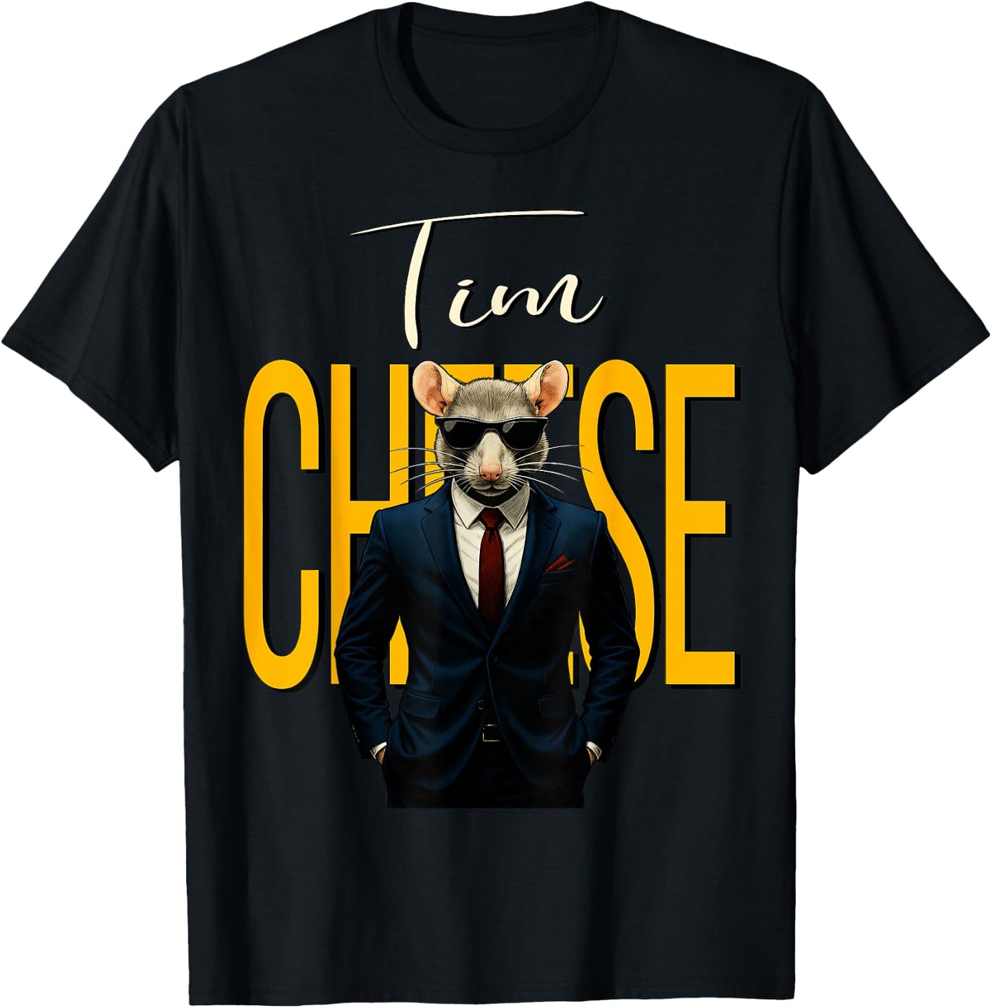Tim Cheese - Funny Mouse Secret Agent Brainrot Kids Gaming T-Shirt - T-Shirt | Black