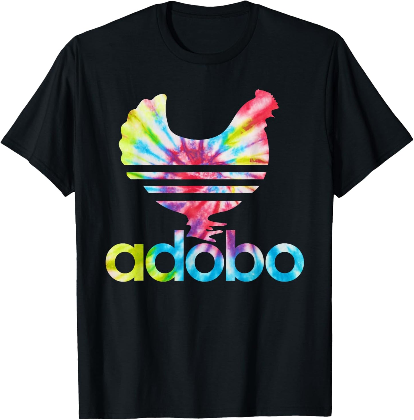 Tie Dye Filipino Adobo Chicken Philippines Funny Pinoy Food T-Shirt - T-Shirt | Black