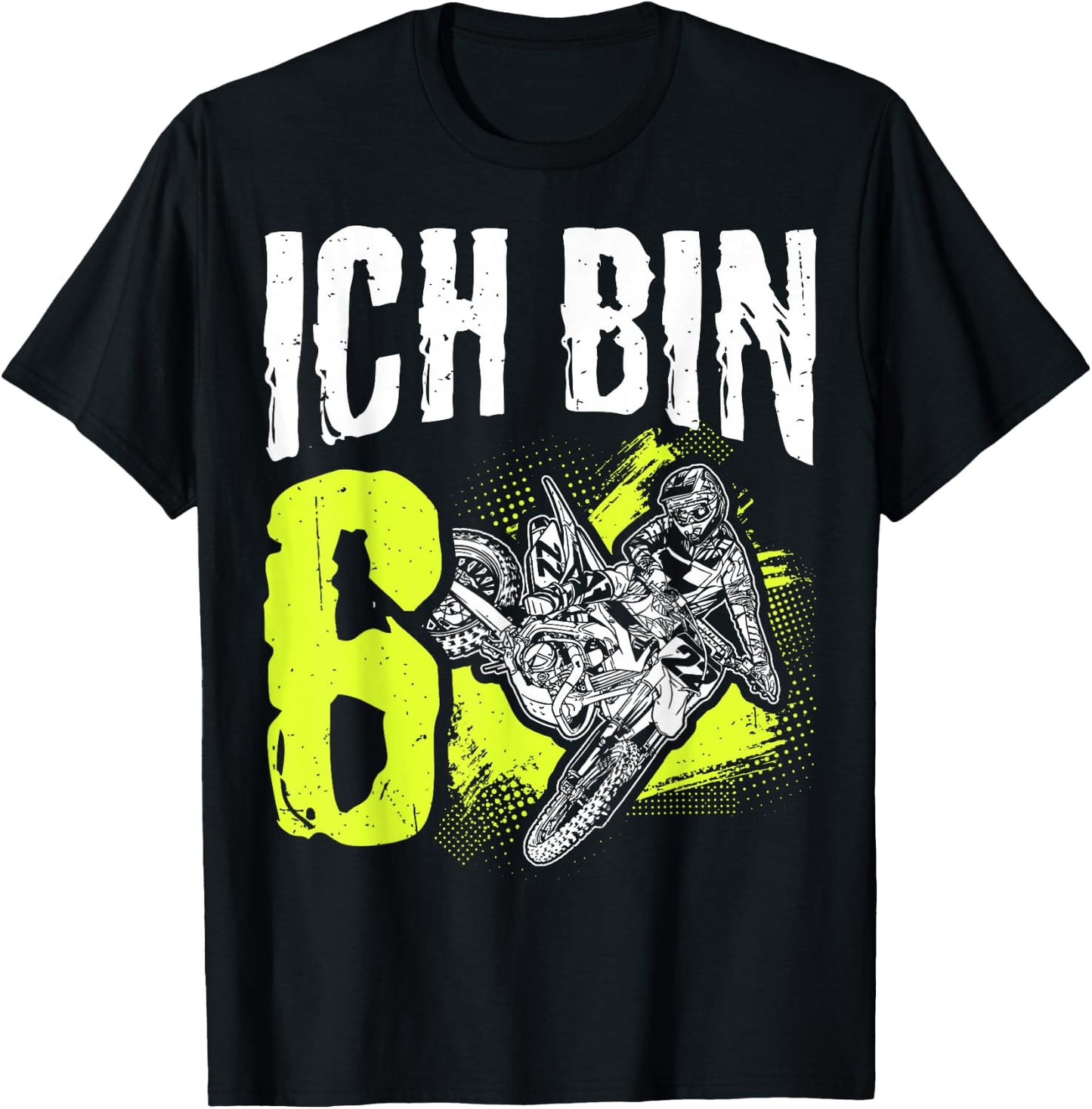 ICH BIN 6. Geburtstag Motocross Geschenk T-Shirt - T-Shirt | Black
