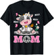 Mom Cute Cow Moo Moo Farmer Birthday Family Matching T-Shirt - T-Shirt | Black