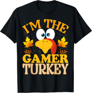 Thanksgiving I'm The Gamer Turkey Matching Group T-Shirt - T-Shirt | Black