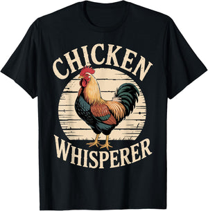 Chicken Whisperer Funny Rooster Farm Animal T-Shirt - T-Shirt | Black