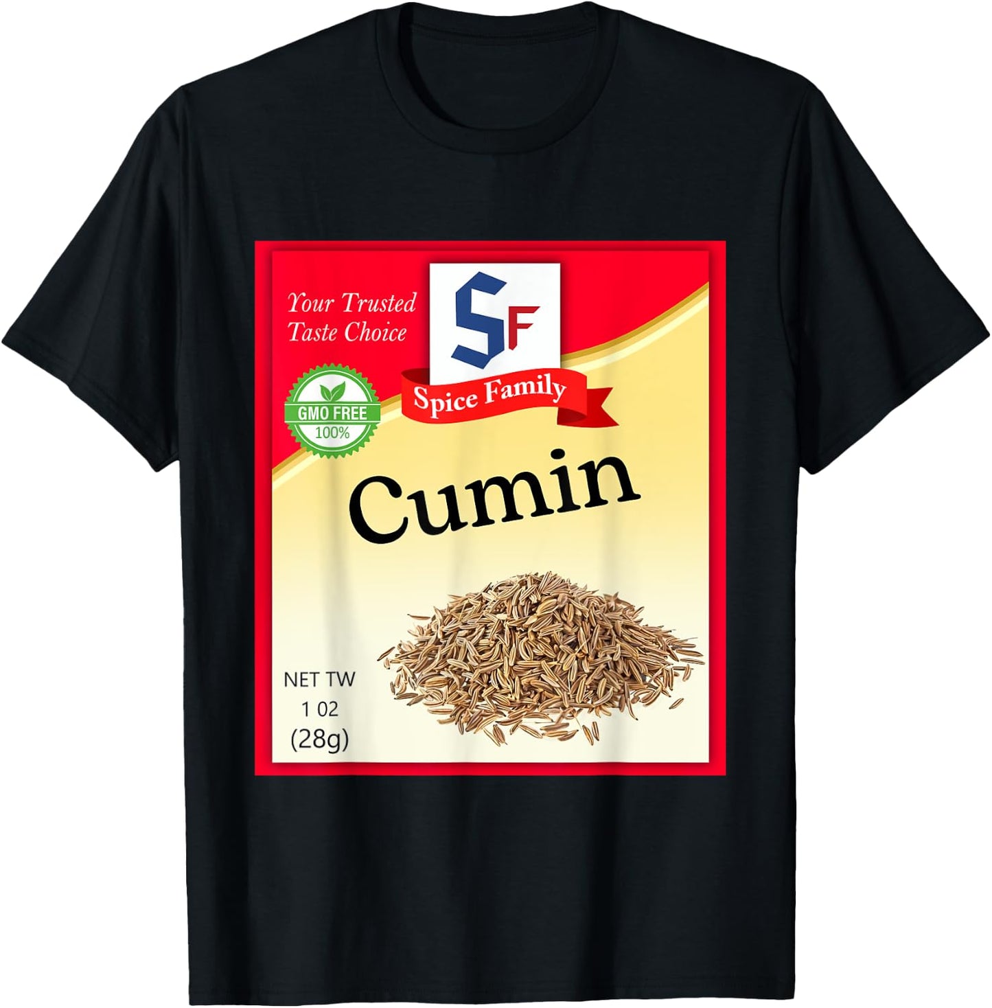Cumin Condiment Costume Holiday Spice Costumes T-Shirt - T-Shirt | Black