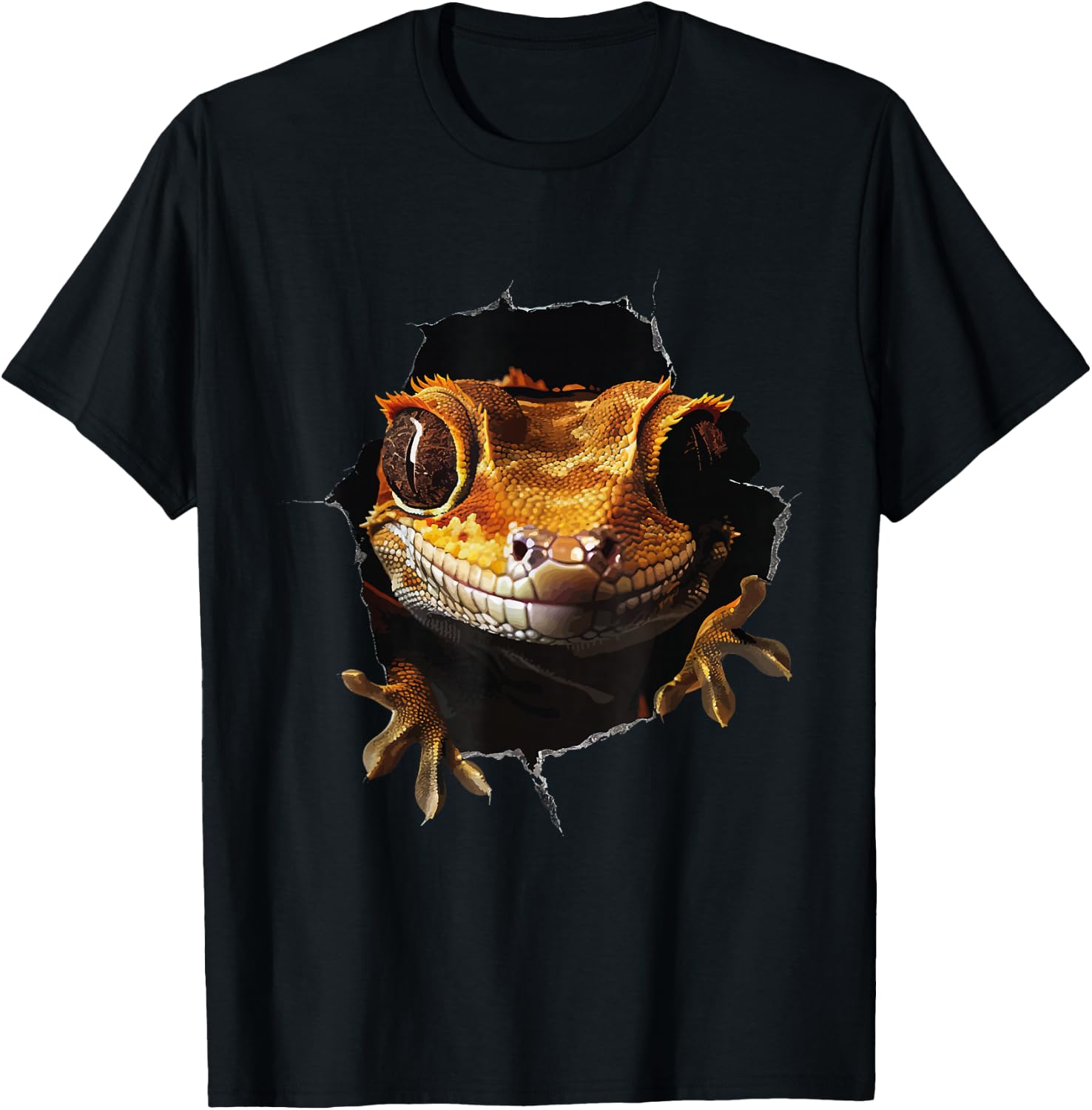 Crested Gecko T-Shirt - T-Shirt | Black