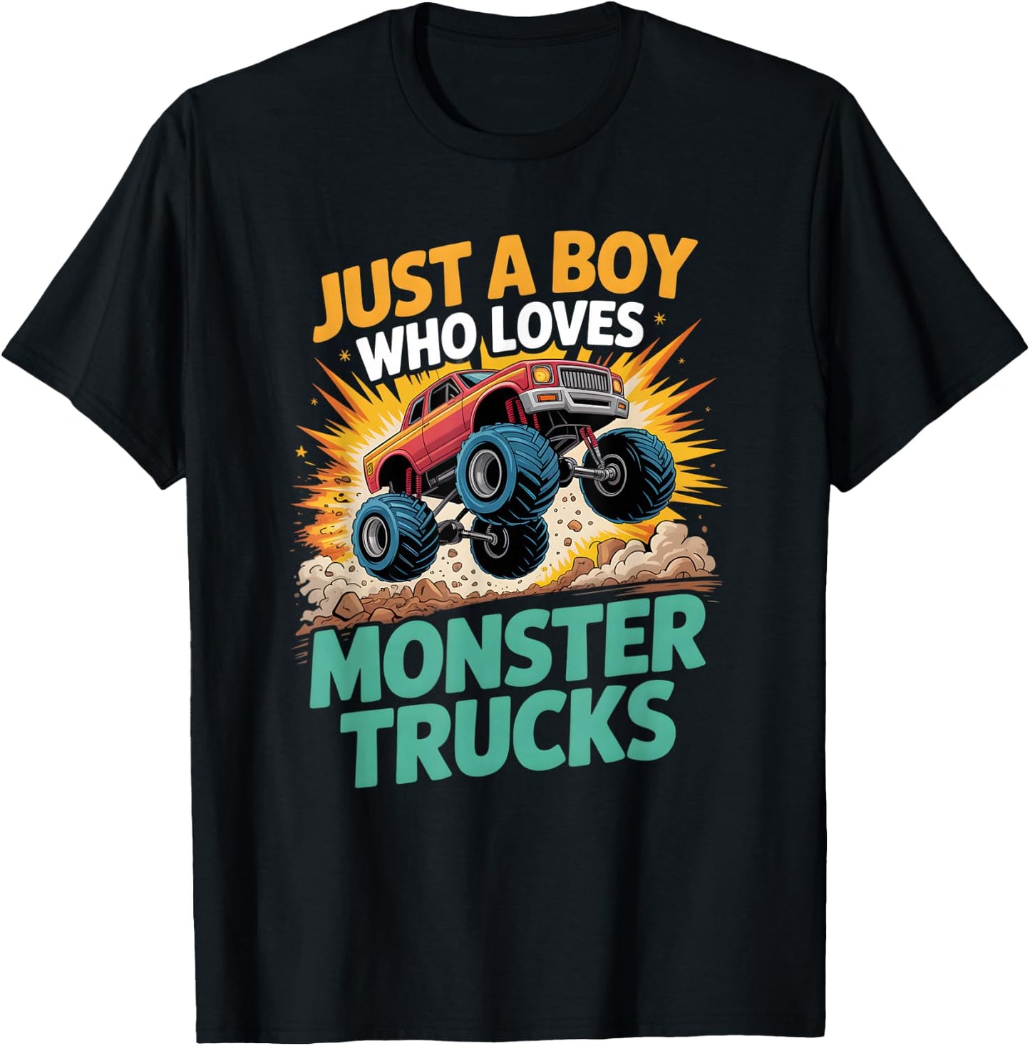 Boys Monster Truck T-Shirt - T-Shirt | Black