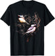 Cute Black Capped Chickadees in Branches T-Shirt - T-Shirt | Black