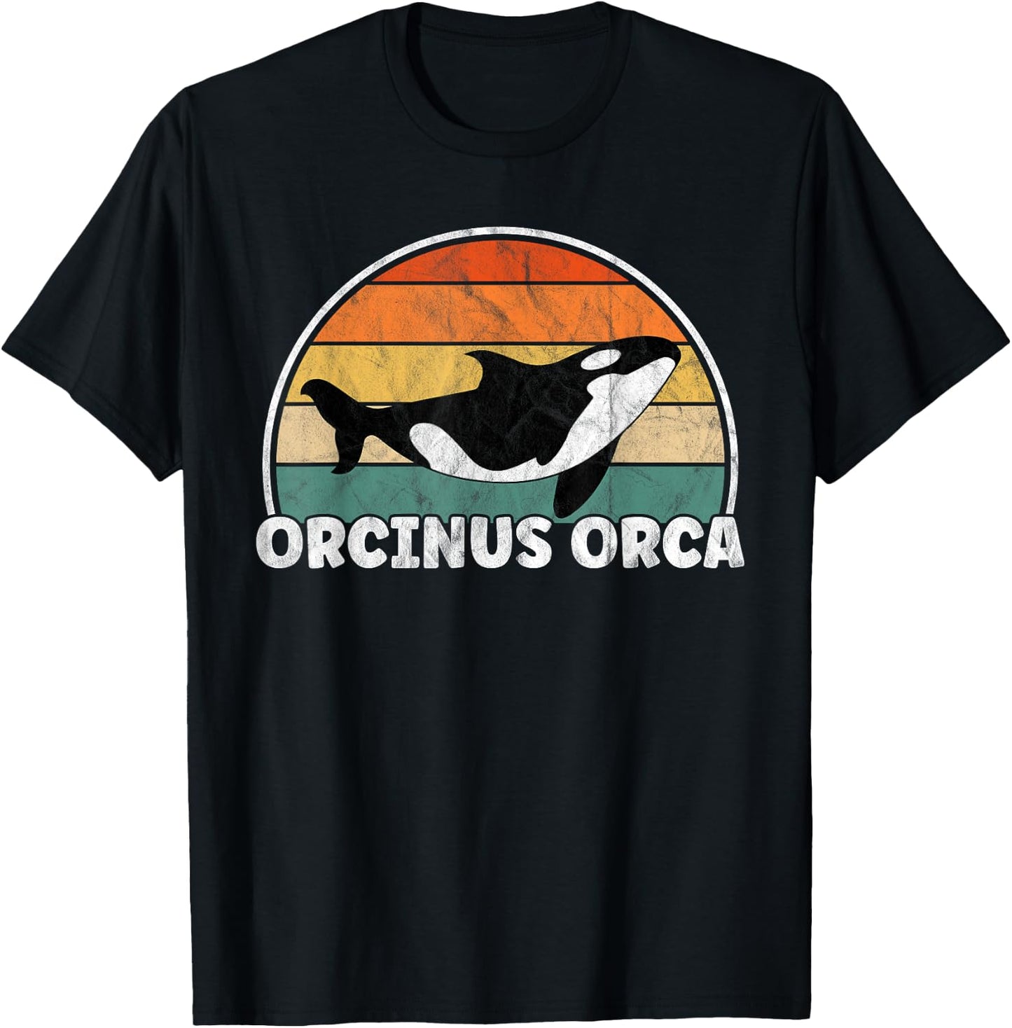 Orcinus Orca - Orcas Retro Distressed T-Shirt - T-Shirt | Black