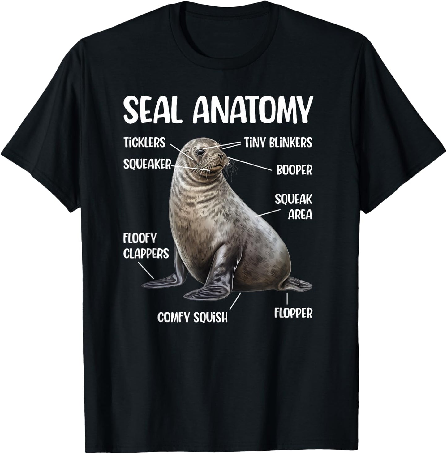 Seal Anatomy Seal Lover Funny Seal T-Shirt - T-Shirt | Black