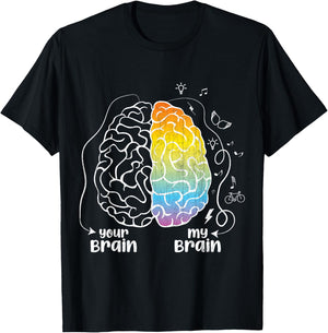 Your Brain My Brain ADHS Awareness Orange Ribbon Grafik T-Shirt - T-Shirt | Black