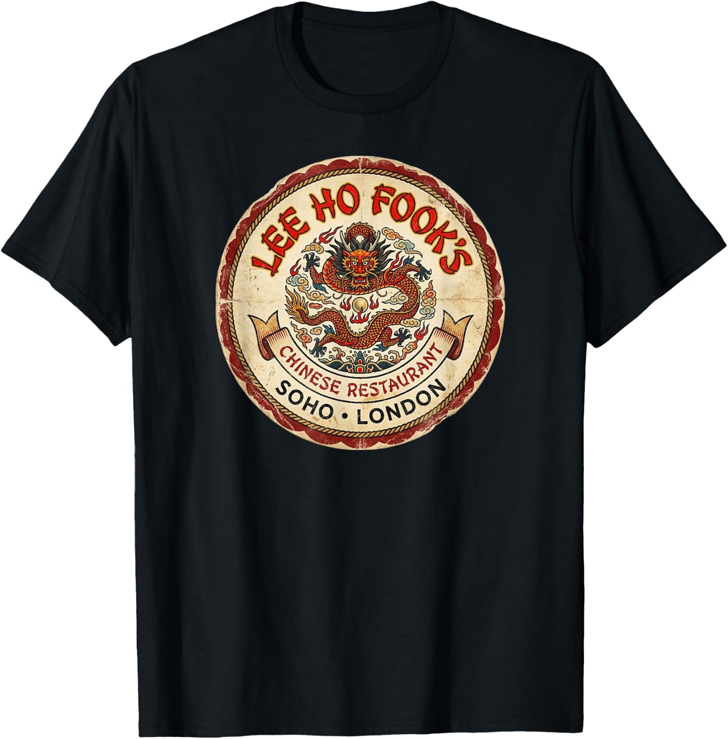 Lee Ho Fook's Chinese Restaurant Soho Vintage Travel Sticker T-Shirt - T-Shirt | Black