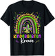 Mardi Gras Kindergarten Krewe Rainbow Teacher Kids Carnival T-Shirt - T-Shirt | Black