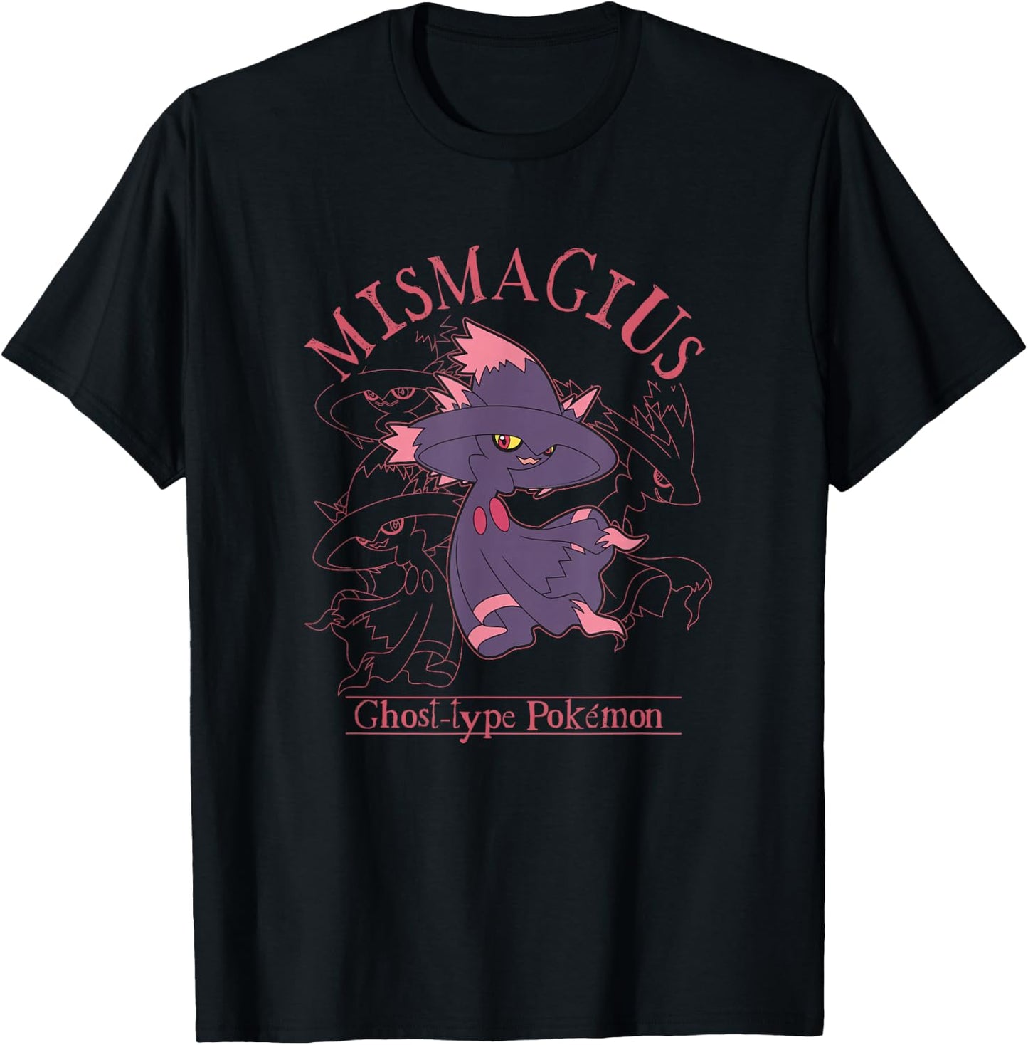 Pokémon Mismagius Ghost-Type Pokémon Line Art Portrait T-Shirt - T-Shirt | Black