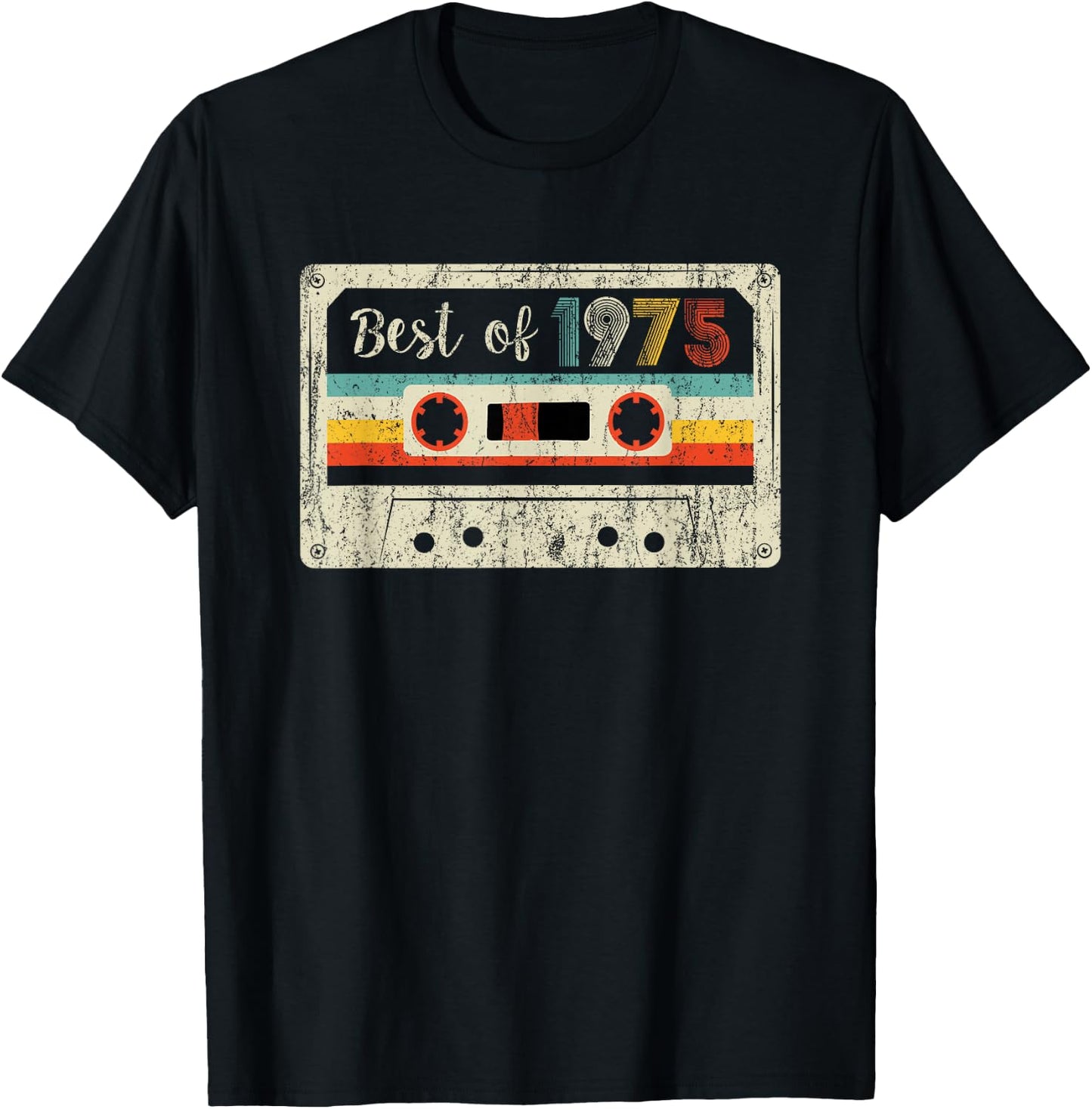 Best of 1975 Classic 1975 Cassette Tape Vintage Birthday T-Shirt - T-Shirt | Black