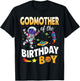 Godmother of The Birthday Boy Space Astronaut Birthday T-Shirt - T-Shirt | Black