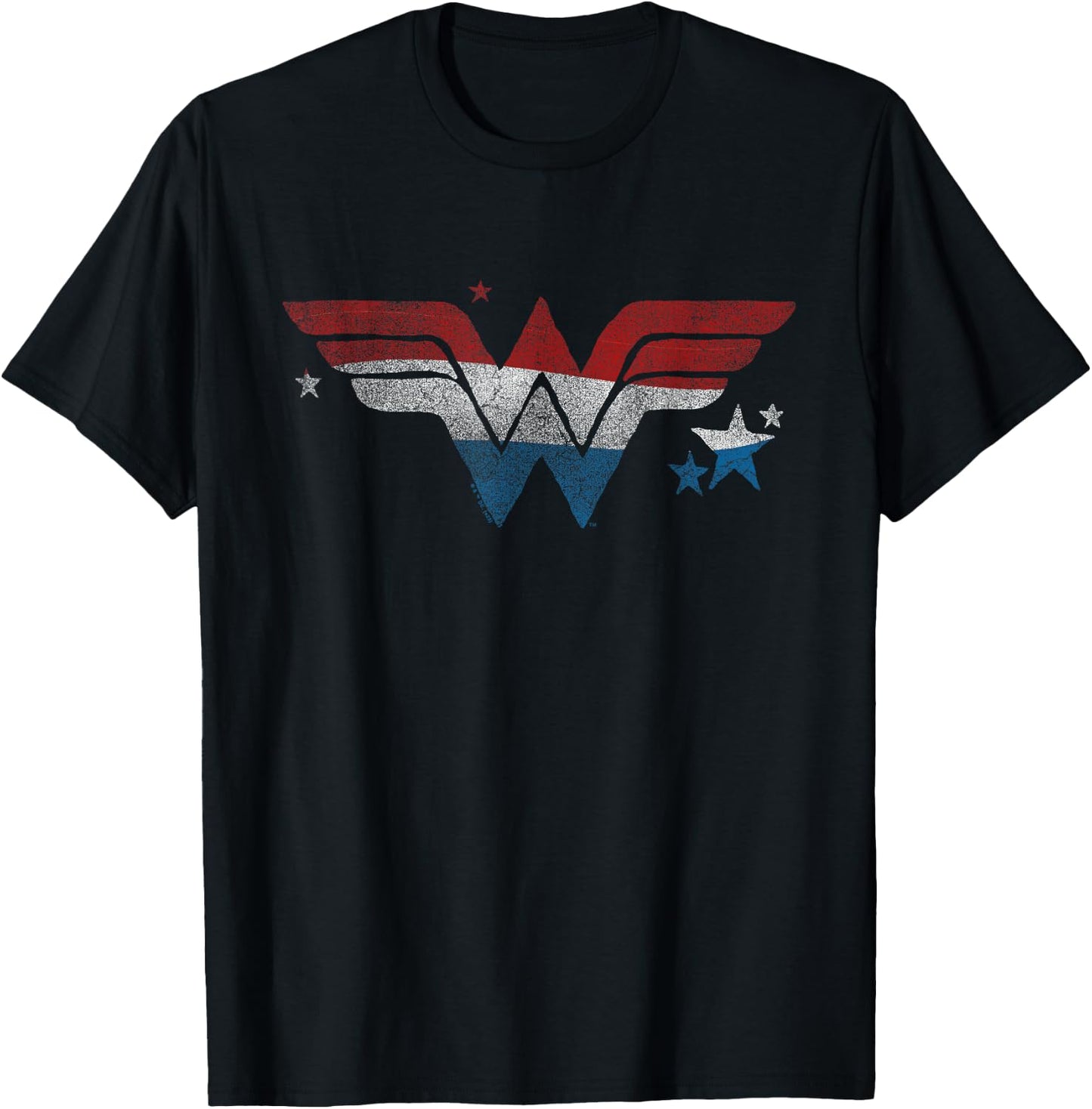 Wonder Woman 4th Of July Red, White, And Blue Logo T-Shirt - T-Shirt | Black