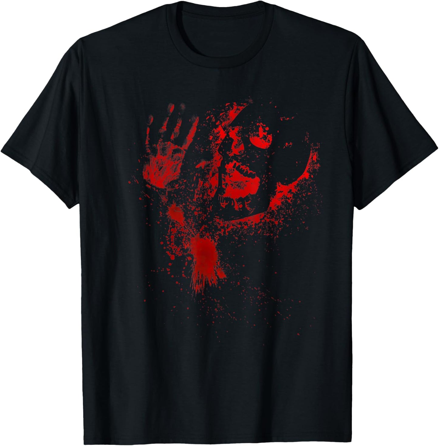 Bloody Skull blood Smeared costume blood splashes T-Shirt - T-Shirt | Black