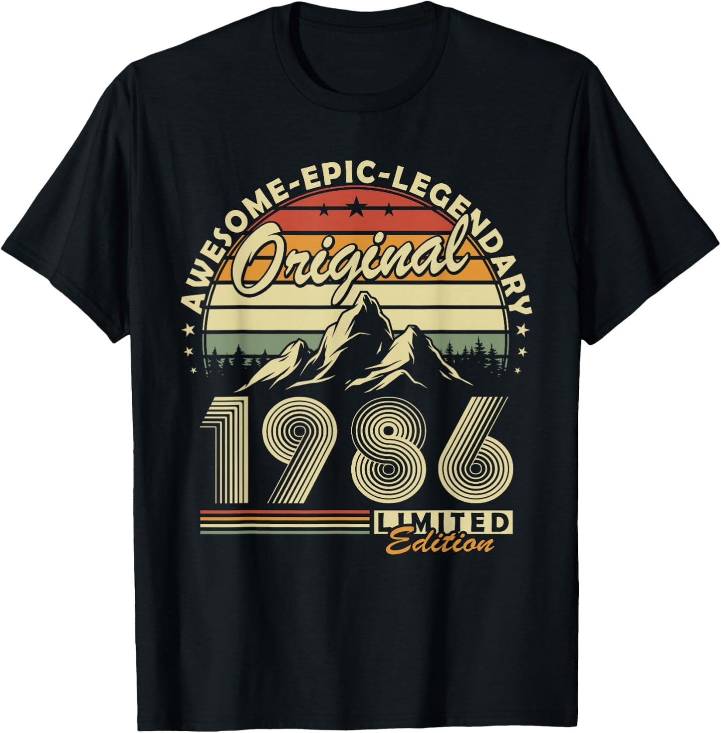 Original 1986 Anniversaire 40 Ans Cadeau pour Hommes Femmes T-Shirt - T-Shirt | Black