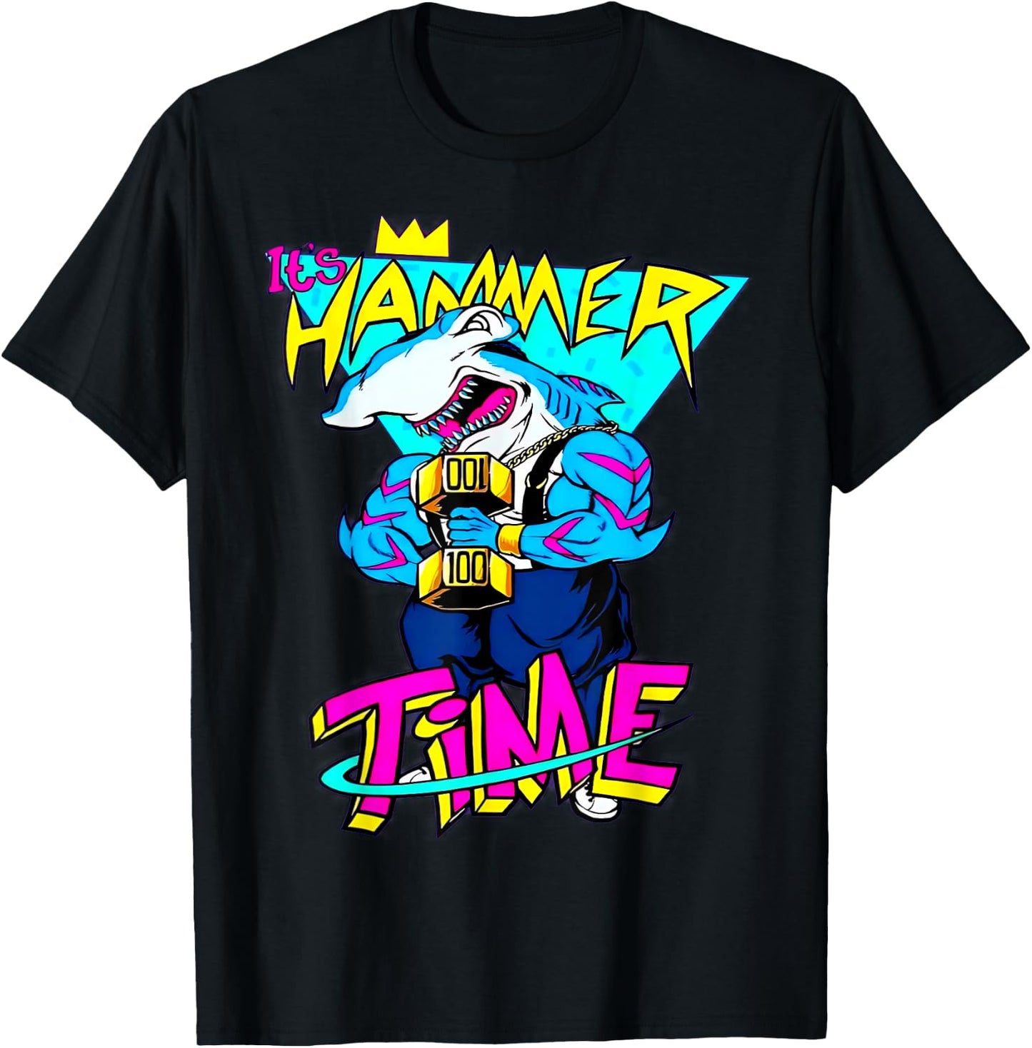 It's Hammer Time Shark Fitness Weightlifting Bodybuilding T-Shirt - T-Shirt | Black