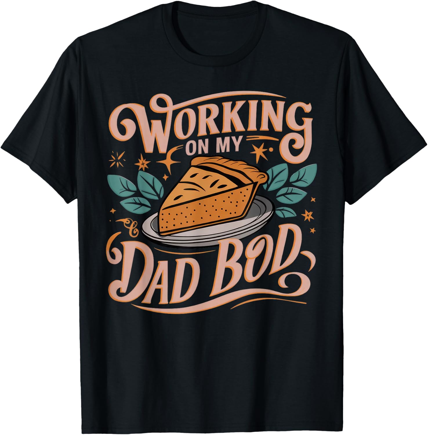 Working on my Dad Bod - Thanksgiving Pregnancy Announcement T-Shirt - T-Shirt | Black