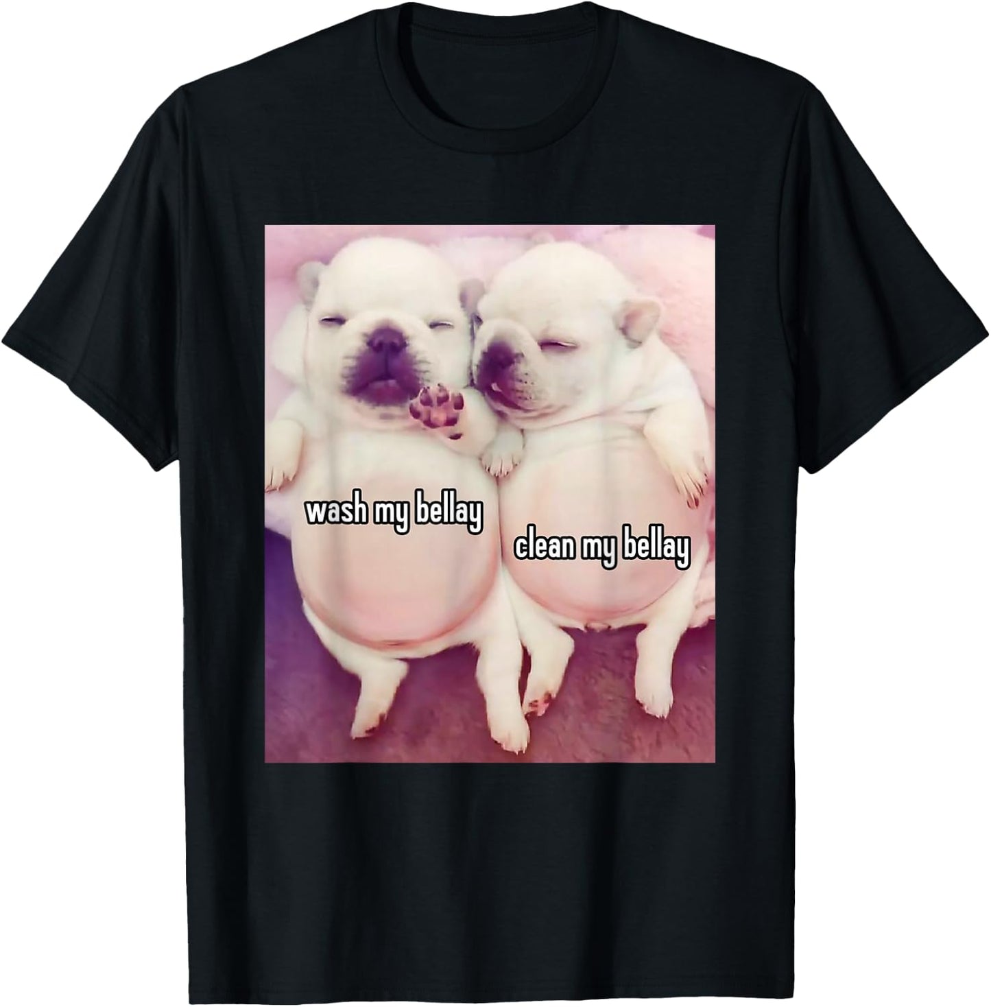 Pibble Meme Wash My Belly Funny Two Pibbles T-Shirt - T-Shirt | Black