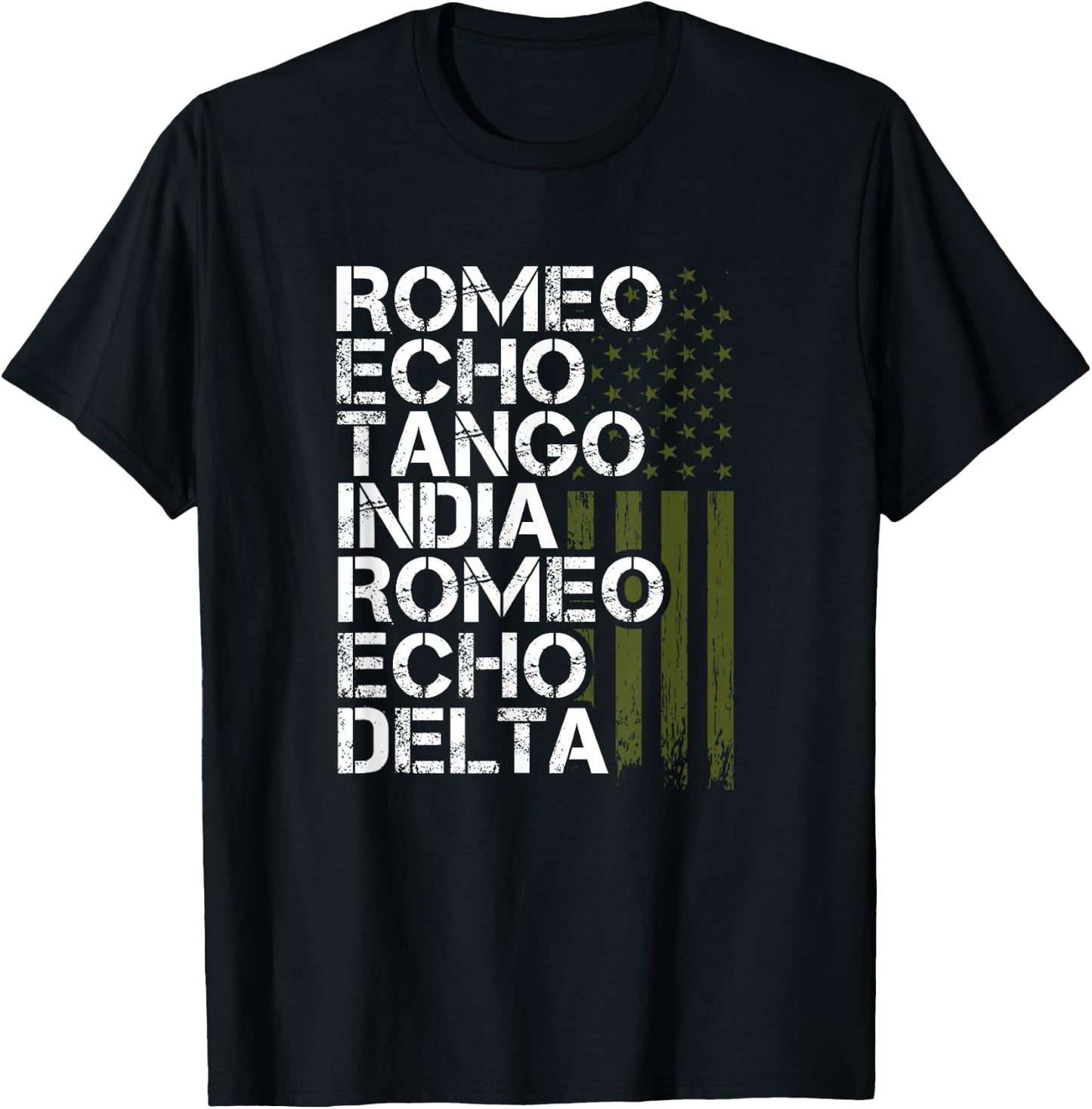 Retired Military Men Women Phonetic Alphabet Retirement Small T-Shirt - T-Shirt | Black