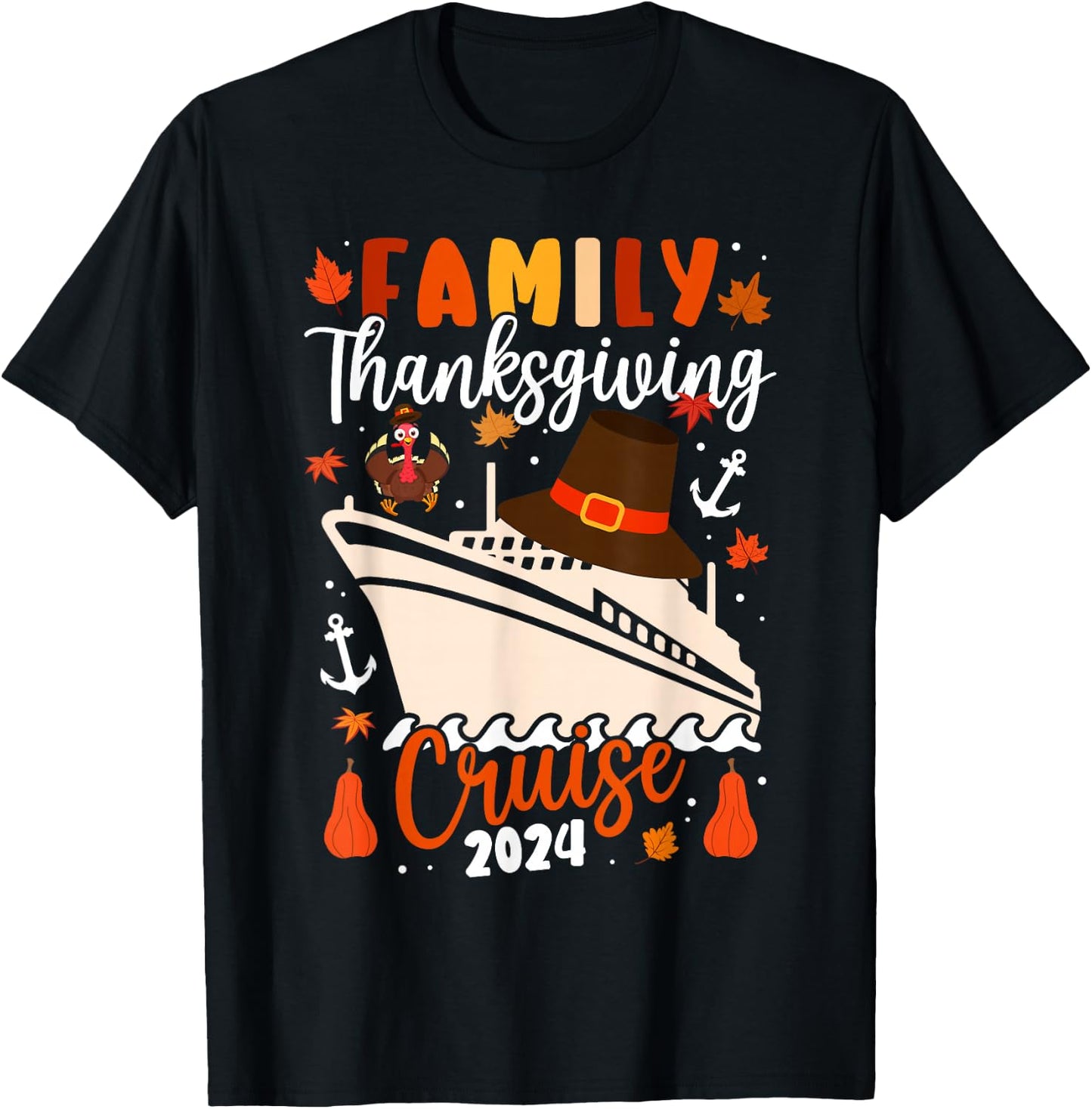 Family Thanksgiving Cruise 2024 Autumn Cruise Squad Matching T-Shirt - T-Shirt | Black