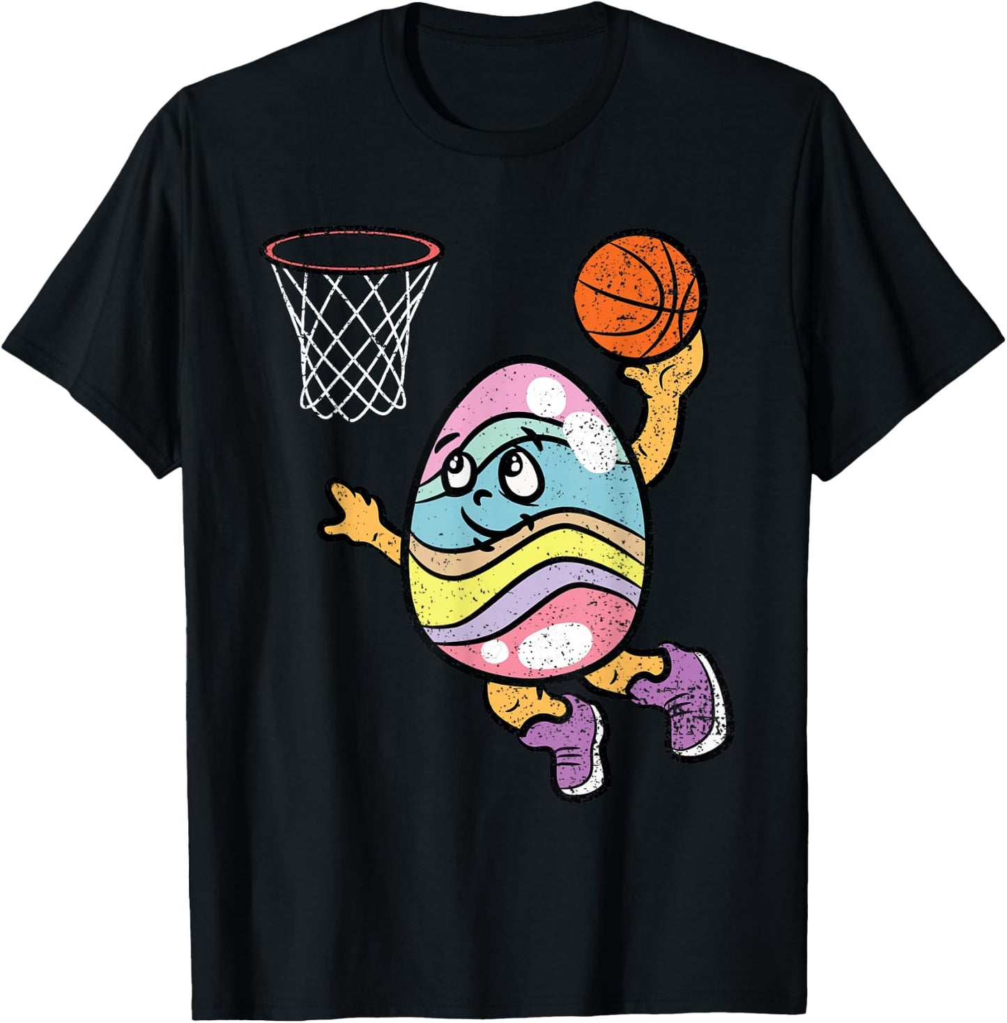 Easter Egg Basketball Player Funny Spring Sport Men Boys T-Shirt - T-Shirt | Black