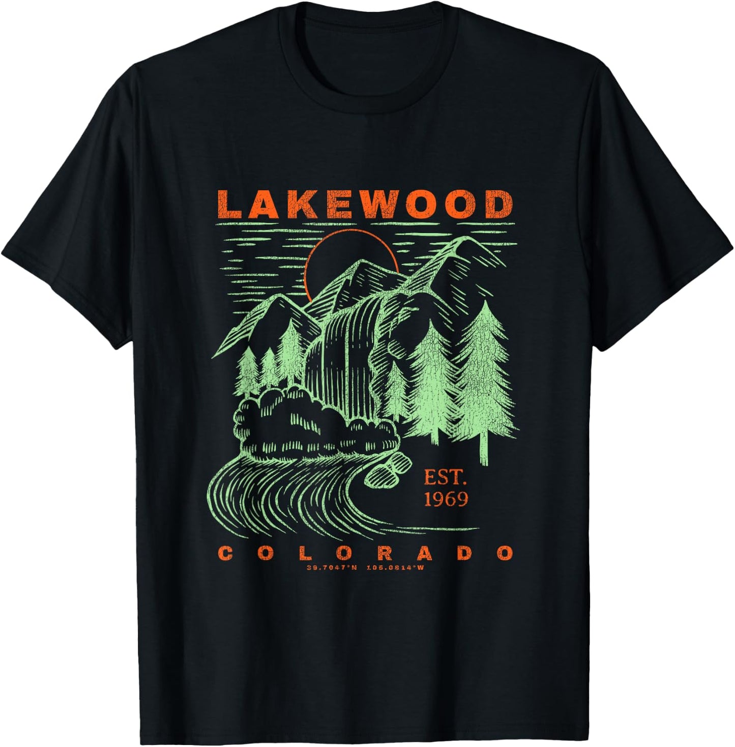 Lakewood Colorado Cool Travel Souvenir Rustic Lakewood T-Shirt - T-Shirt | Black