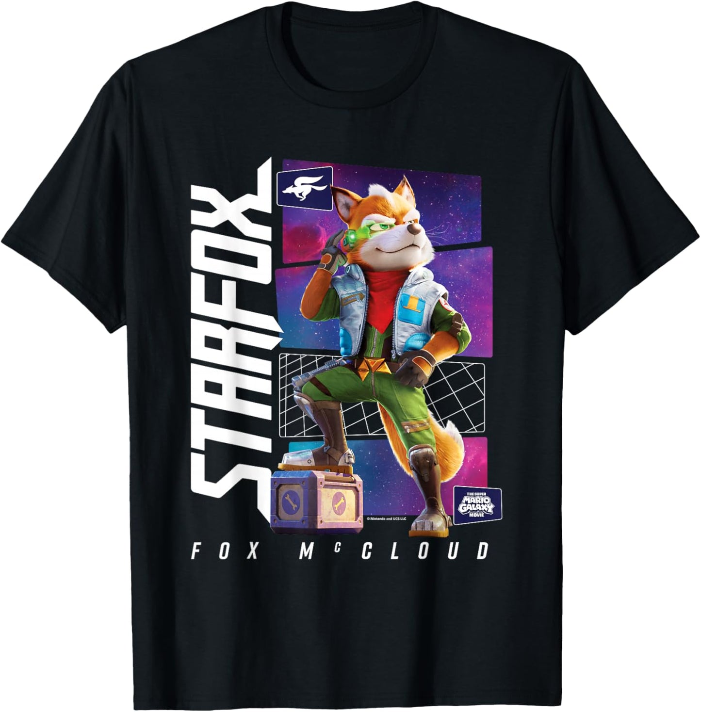 The Super Mario Galaxy Movie Fox McCloud Hero Pose T-Shirt - T-Shirt | Black