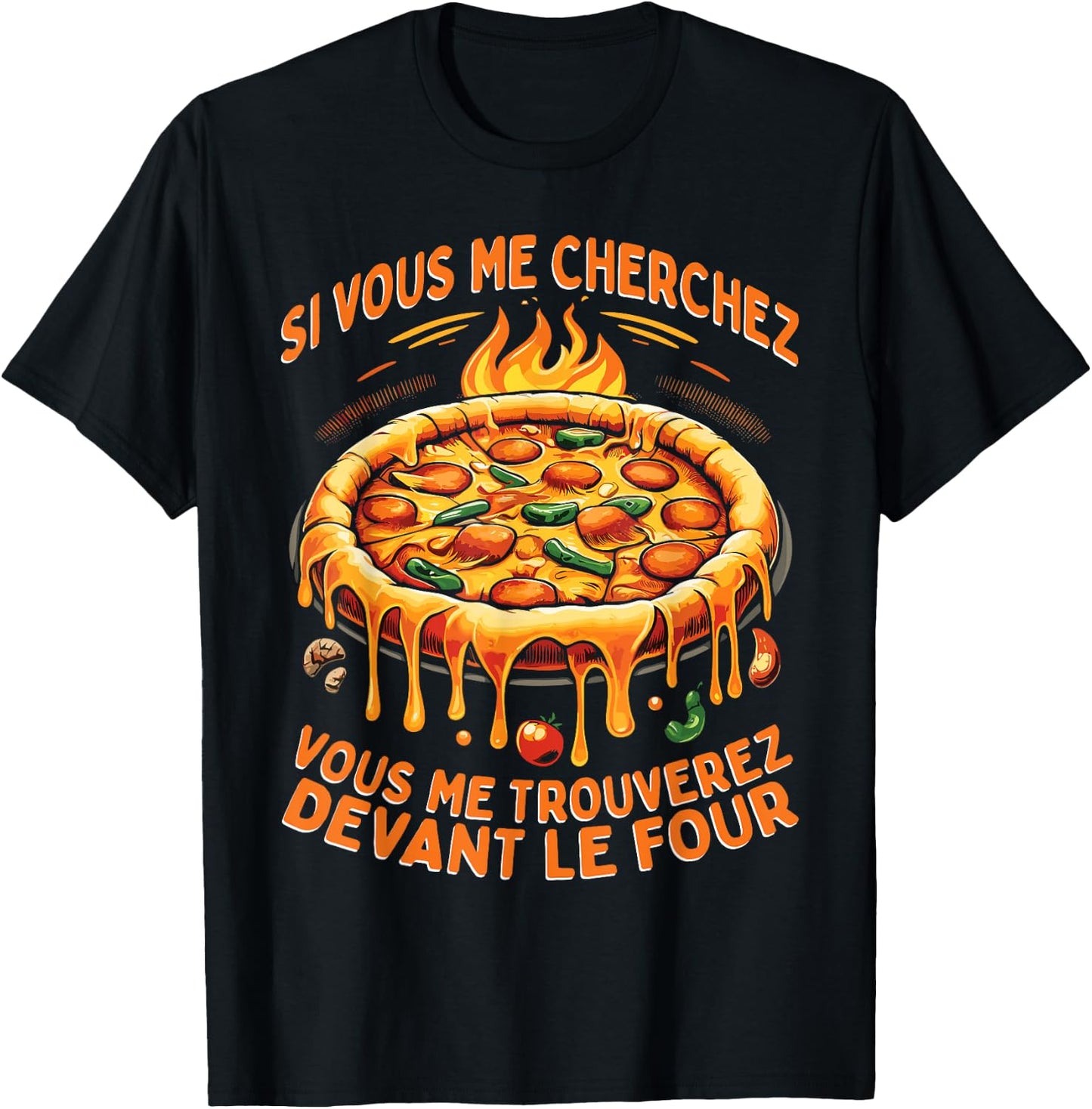 Pizzeria Pizza Eater , Black, S T-Shirt - T-Shirt | Black