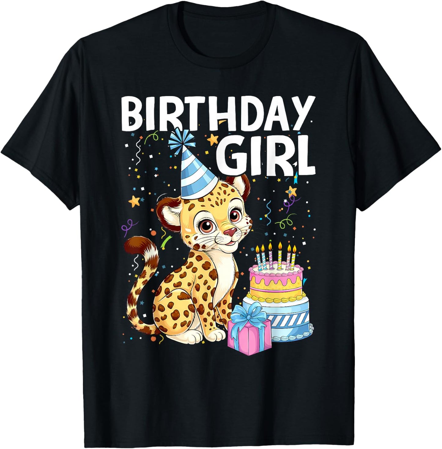 Birthday Girl Leopard Leopard for Birthday T-Shirt - T-Shirt | Black