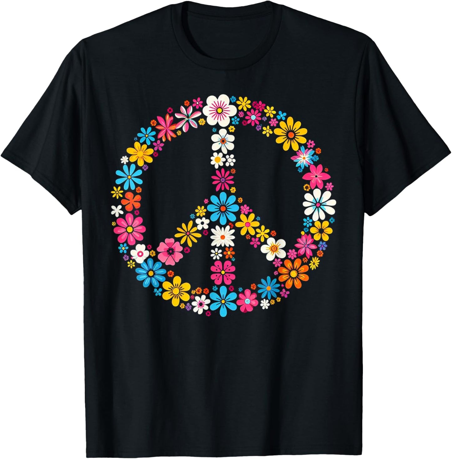 Peace Love Hippie Retro Tie Dye années 60 70 Vintage Graphique T-Shirt - T-Shirt | Black