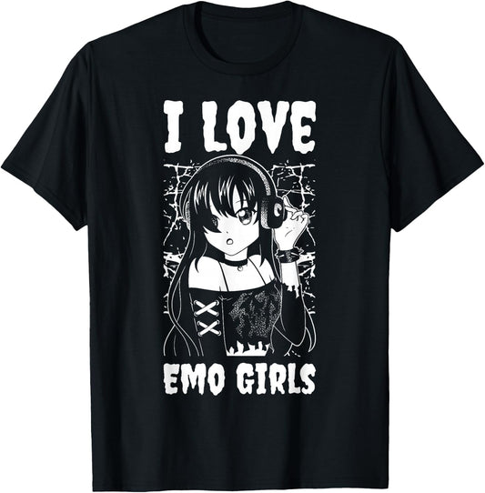 I Love Emo Girls T-Shirt - T-Shirt | Black