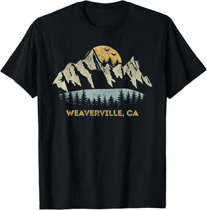 Weaverville California Mountain Sunset Sunrise CA T-Shirt - T-Shirt | Black