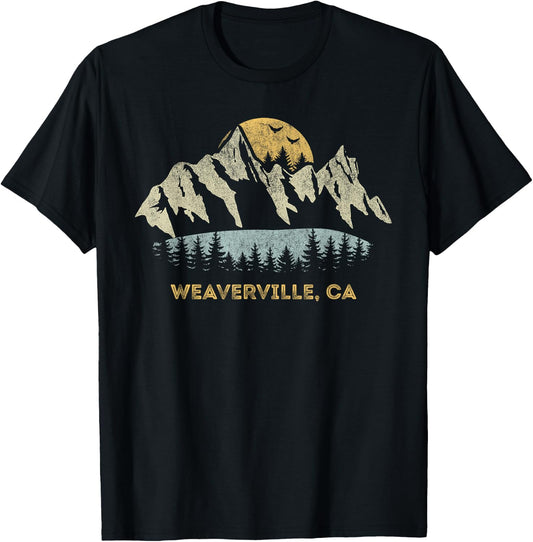 Weaverville California Mountain Sunset Sunrise CA T-Shirt - T-Shirt | Black