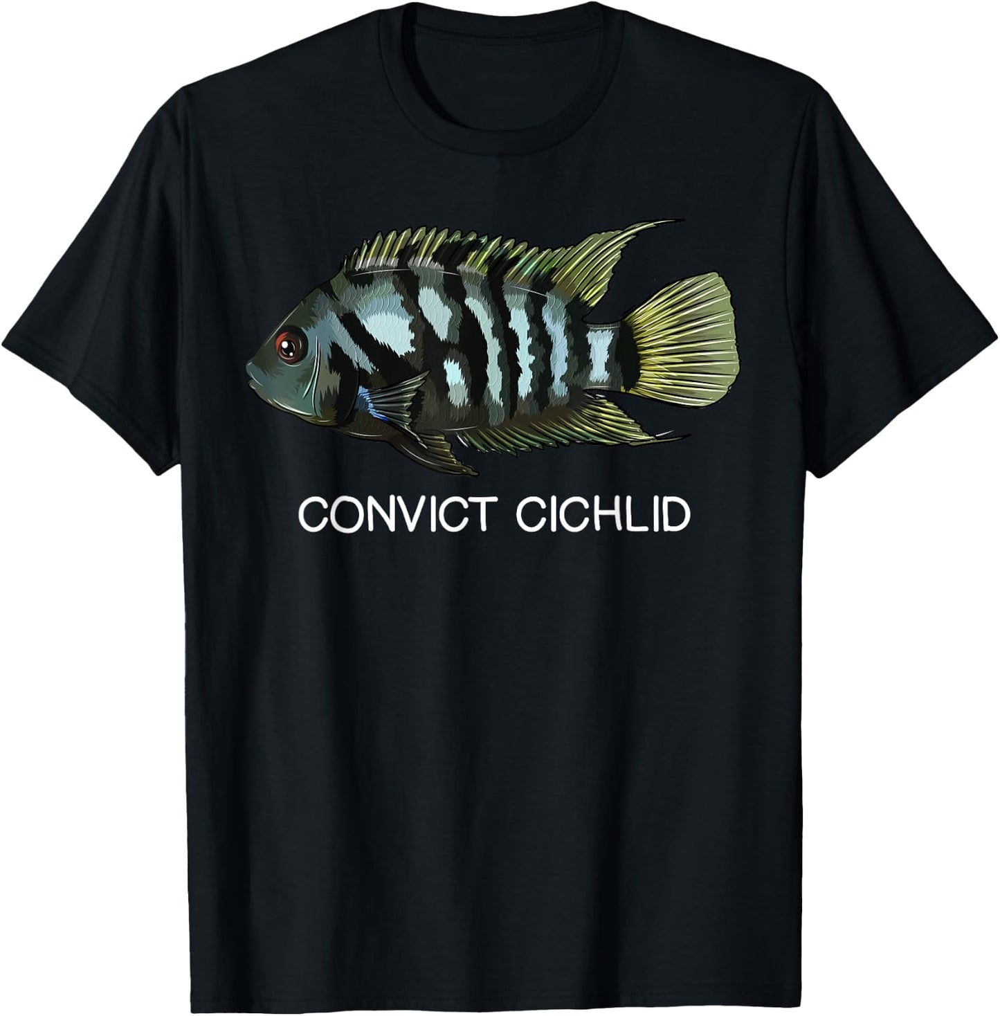 Convict Cichlids Freshwater Aquarium Fish T-Shirt - T-Shirt | Black