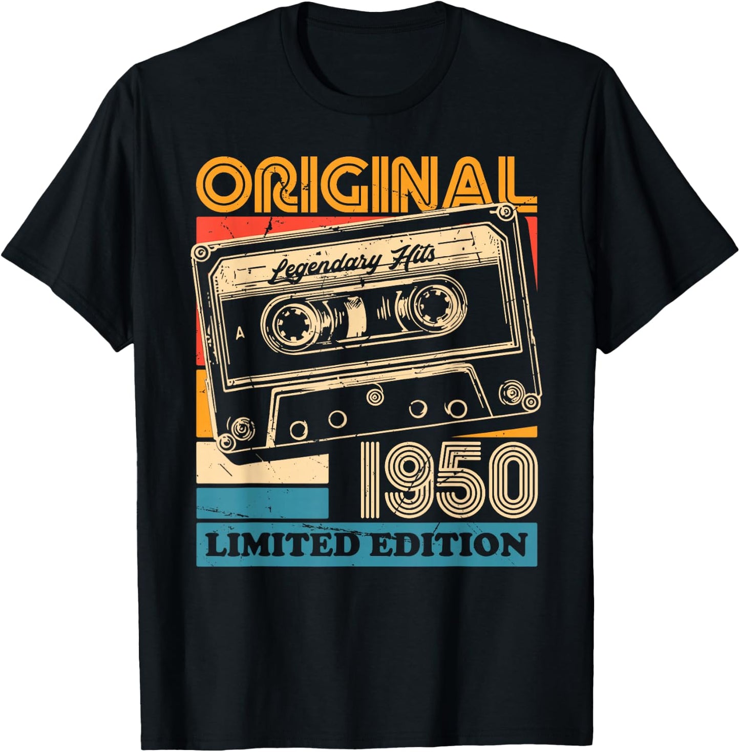 75th Birthday Retro Vintage 1950 Men Women T-Shirt - T-Shirt | Black