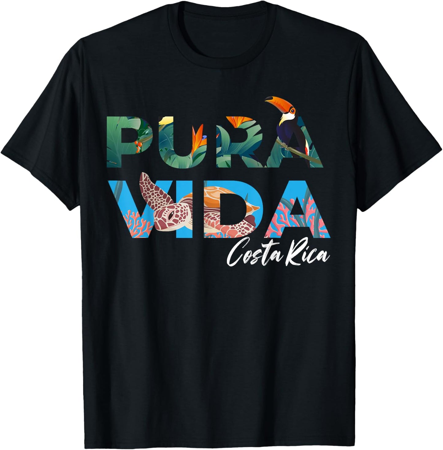 Costa Rica Pura Vida - Costa Ricans , Black, S T-Shirt - T-Shirt | Black