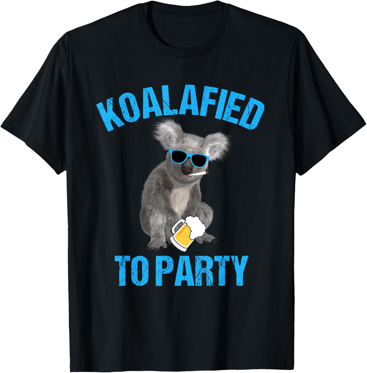 Koalafied to Party Koala Animal Pun Shirt Koala T-Shirt - T-Shirt | Black