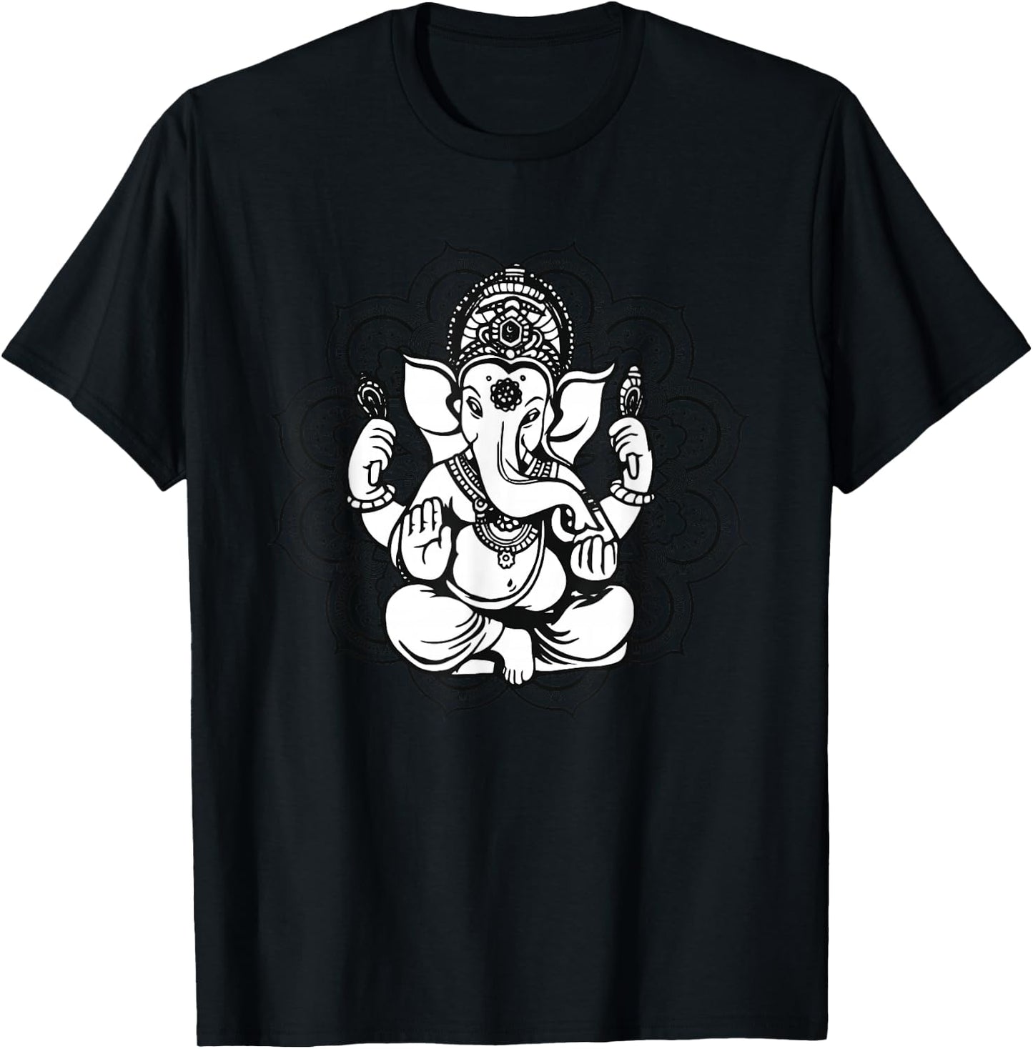 Ganesha Mandala Hindu God Hinduism Yoga Gift T-Shirt - T-Shirt | Black