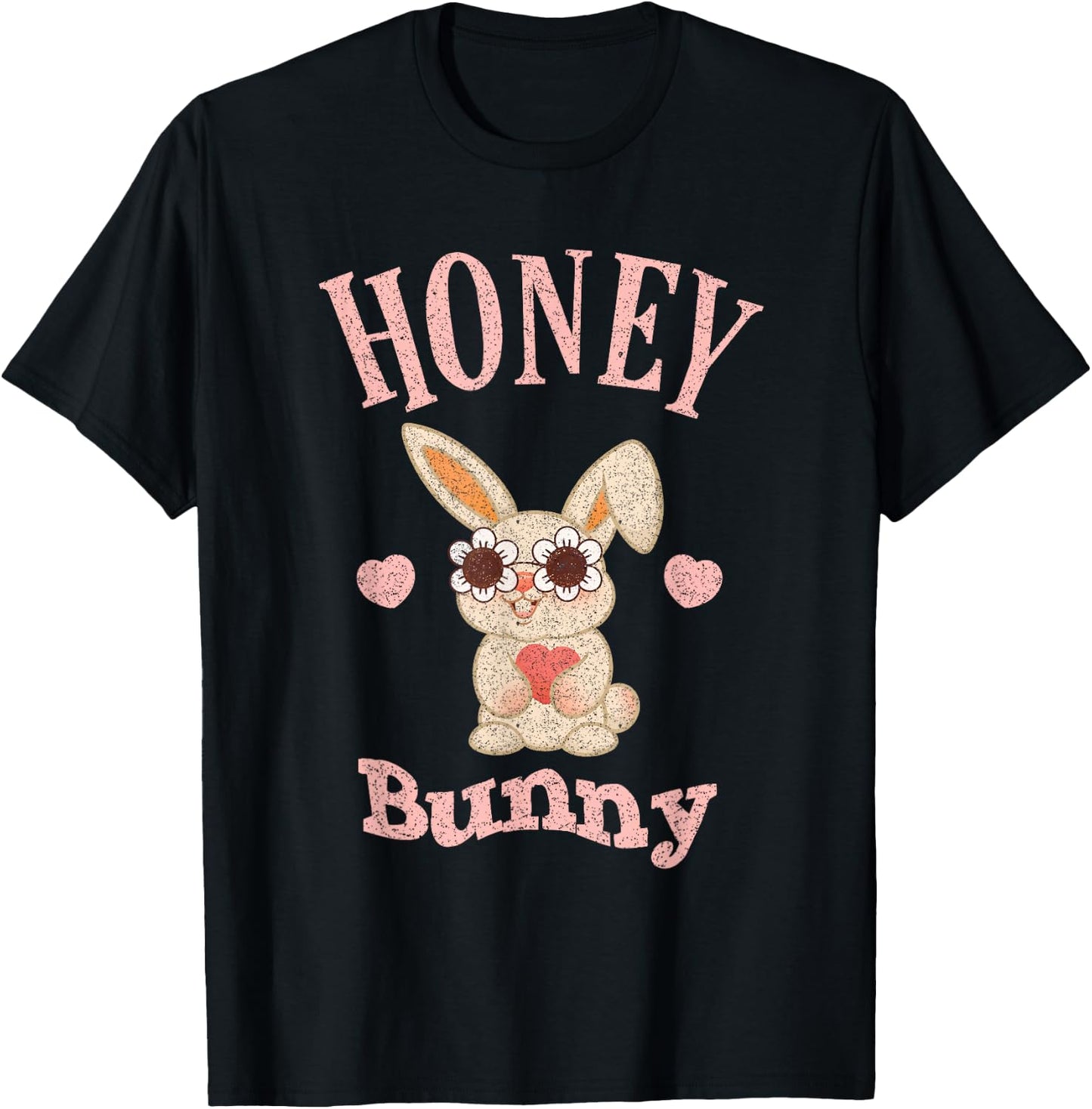 Honey Bunny Retro Easter Cute Rabbit Women Girls Kid Toddler T-Shirt - T-Shirt | Black