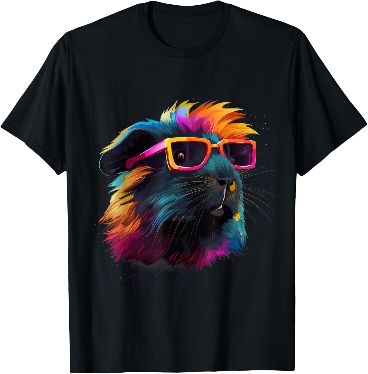 Guinea Pig Lovers Colorful Pop Art Guinea Pig T-Shirt - T-Shirt | Black