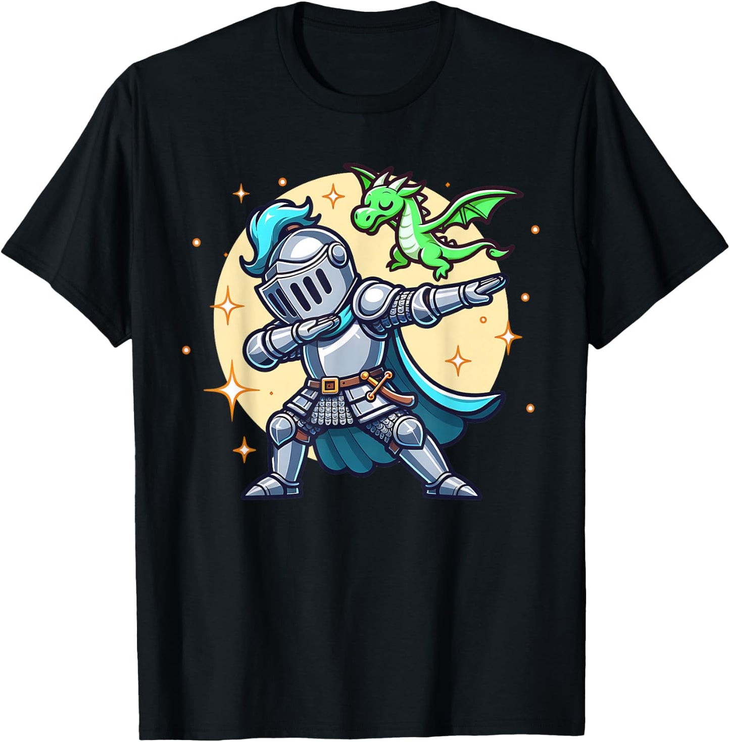 Ren Faire Dabbing Medieval Knight Dragon Funny Renaissance T-Shirt - T-Shirt | Black