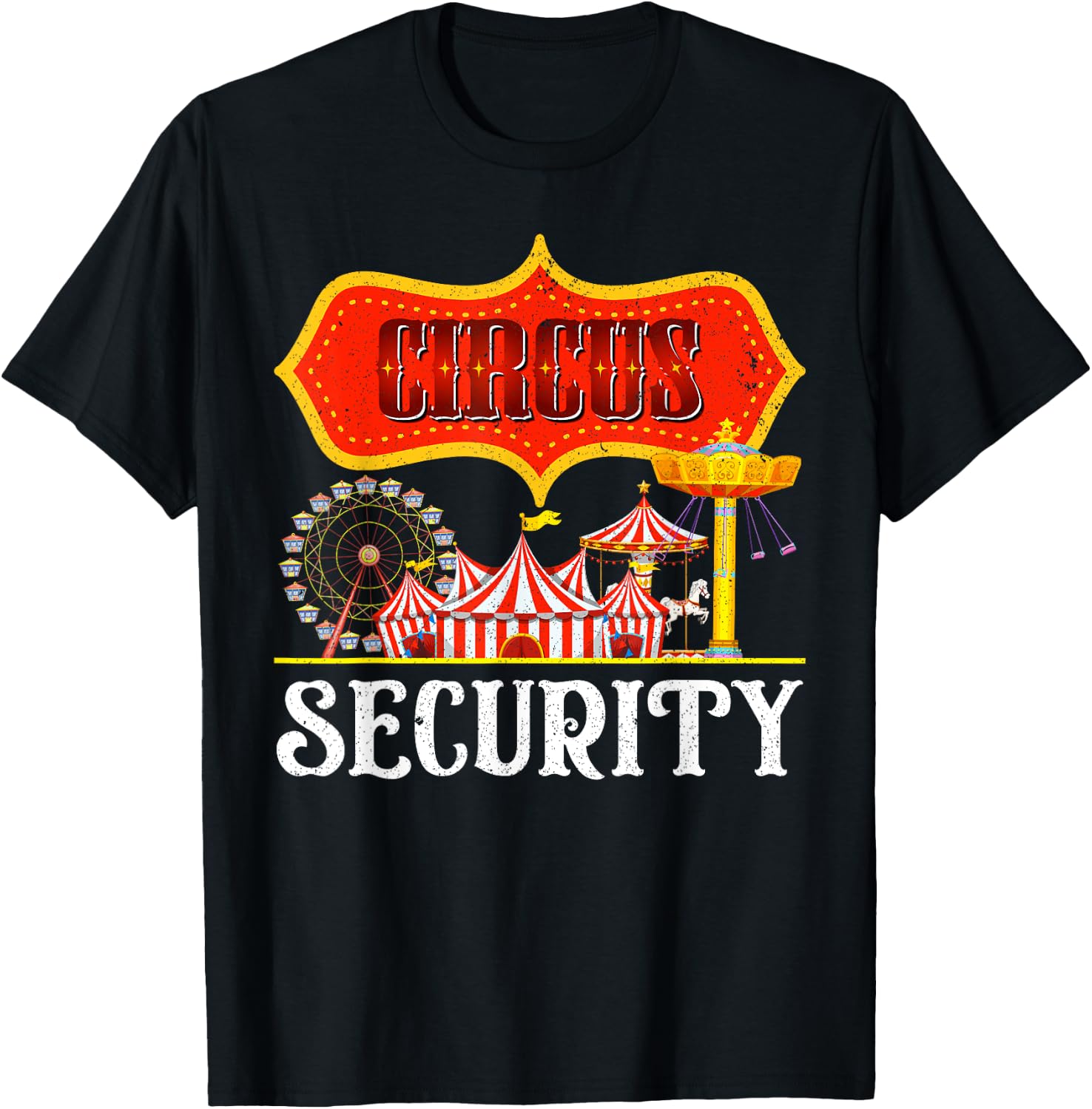 Carnival Circus Security Fancy Dress Circus Artist Circus , black T-Shirt - T-Shirt | Black