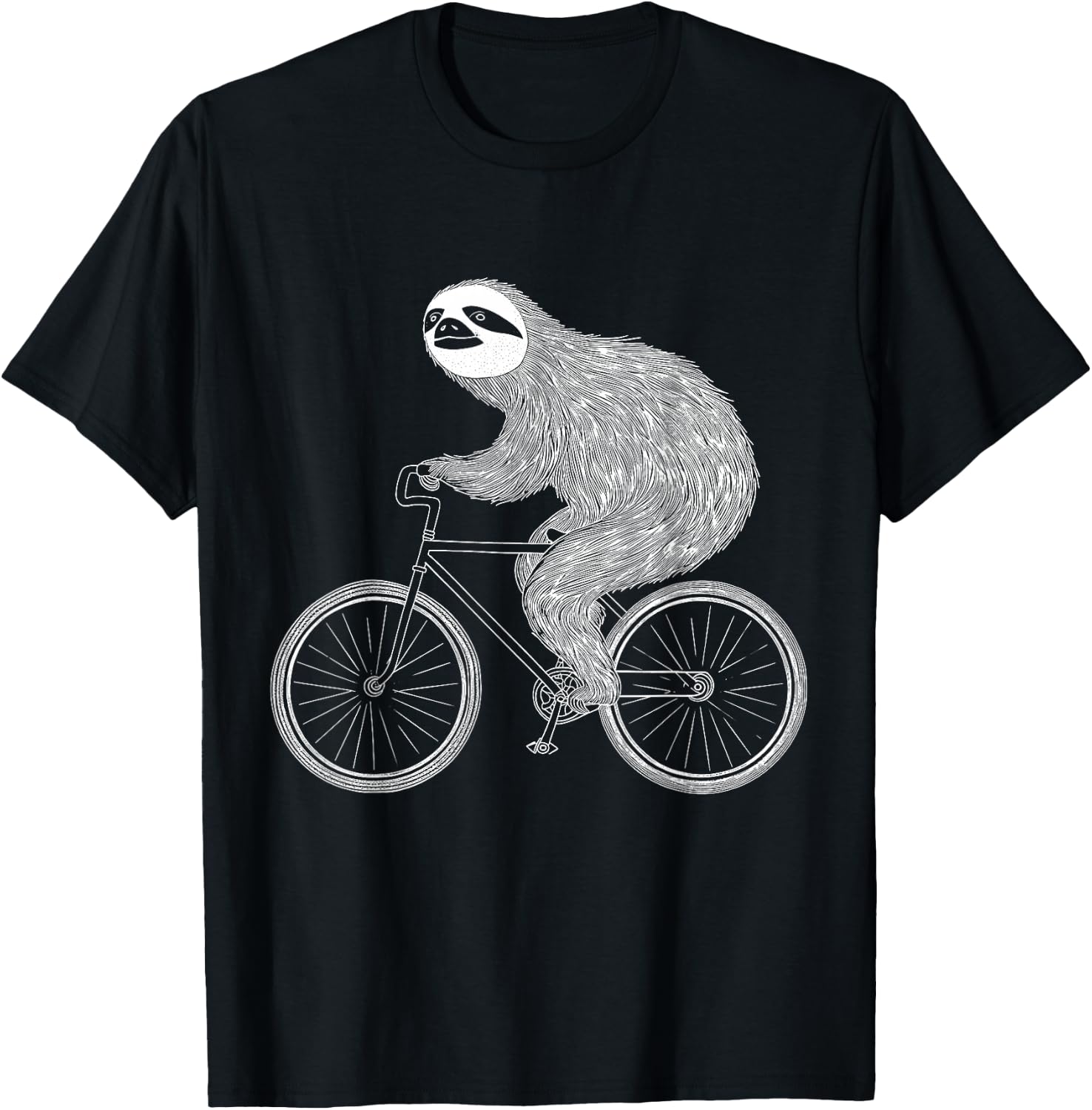 Sloth Riding Bike Funny Cycling Animal Bicycle Sloth Lover T-Shirt - T-Shirt | Black