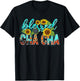 Blessed Cha Cha Cute Sunflower Leopard Mother's Day Family T-Shirt - T-Shirt | Black