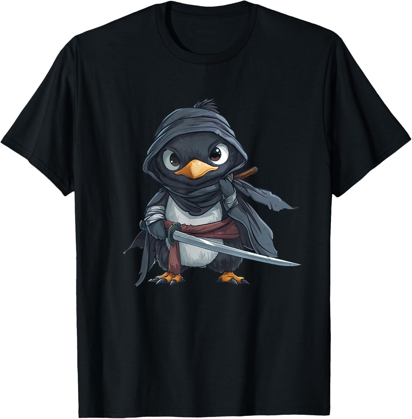 Penguin Ninja - Penguin Kawaii T-Shirt - T-Shirt | Black